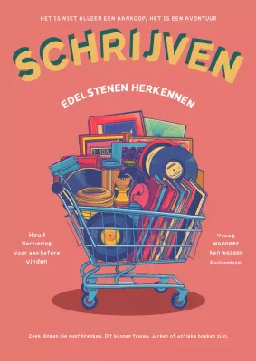 Rood en groen Thrifting retro poster