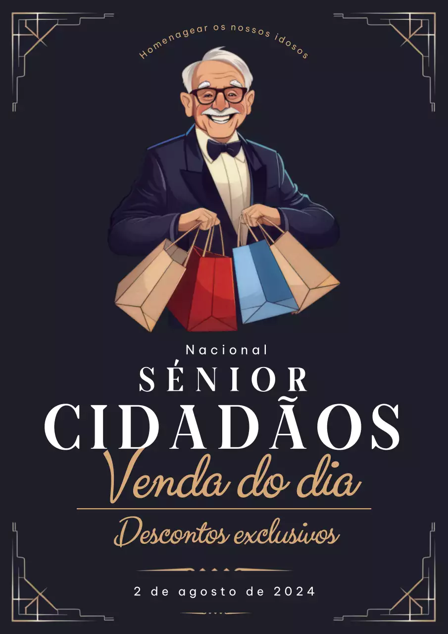 Folheto de venda do Dia Nacional dos Idosos de Luxo da Marinha