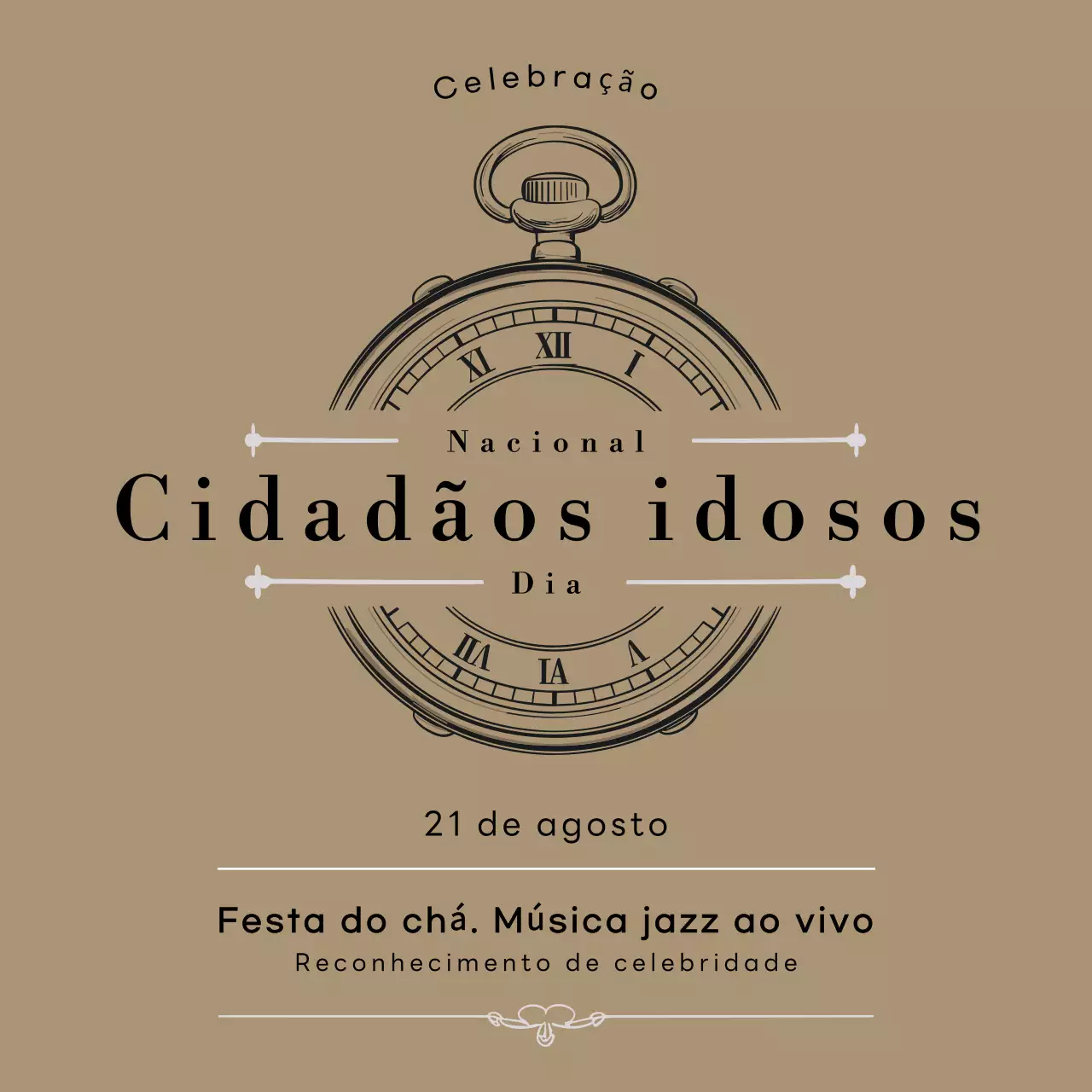 Caqui Minimal Publicidade de eventos do Dia Nacional do Idoso