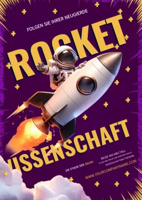 Lila und gelbe Poster Raum Wissenschaft Stil