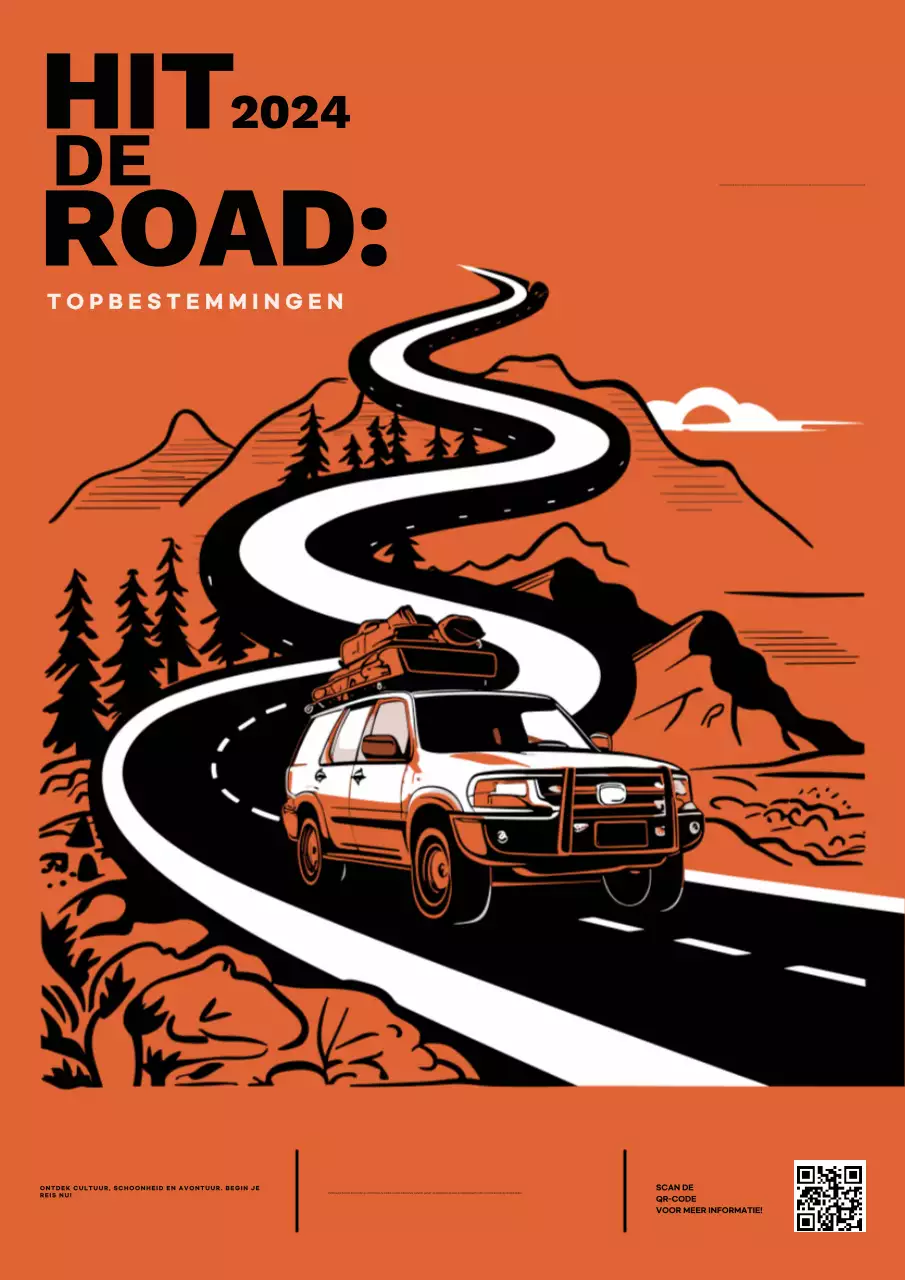 Oranje en zwart Retro Reisbestemmingen Promotie