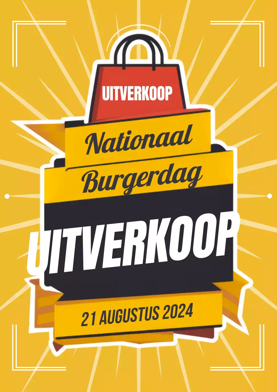 Gele en rode Senior Burgers Dag Promotie