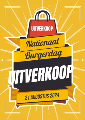 Gele en rode Senior Burgers Dag Promotie