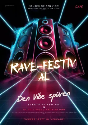 Neon Modern Night Musikfestival Veranstaltungsflyer