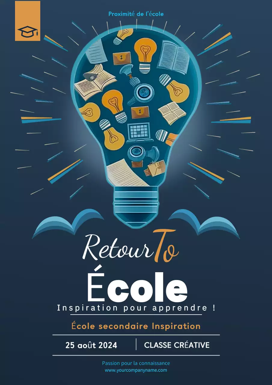 Affiche bleue Affiche de la rentrée scolaire