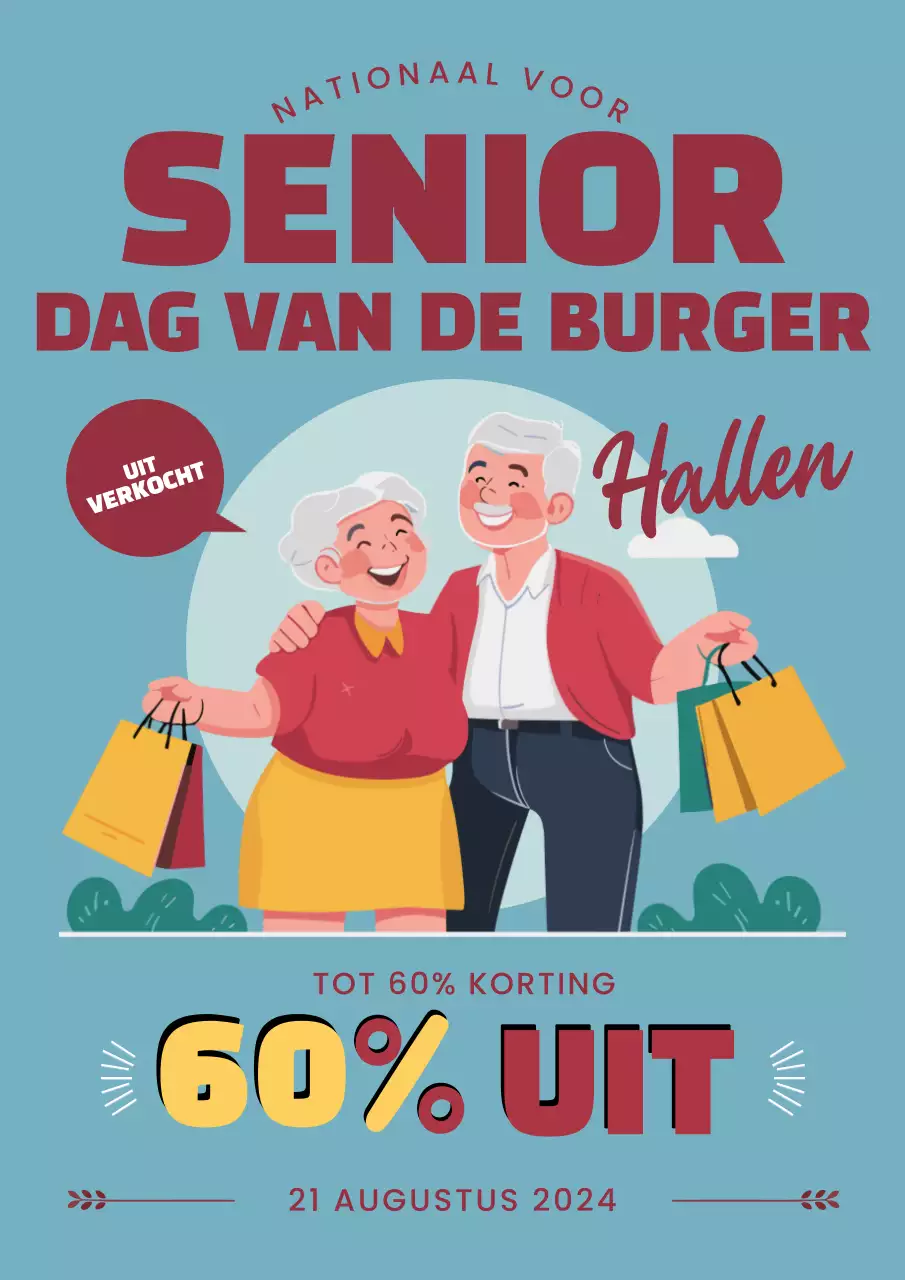 Hemelsblauwe effen Flyer voor burendag