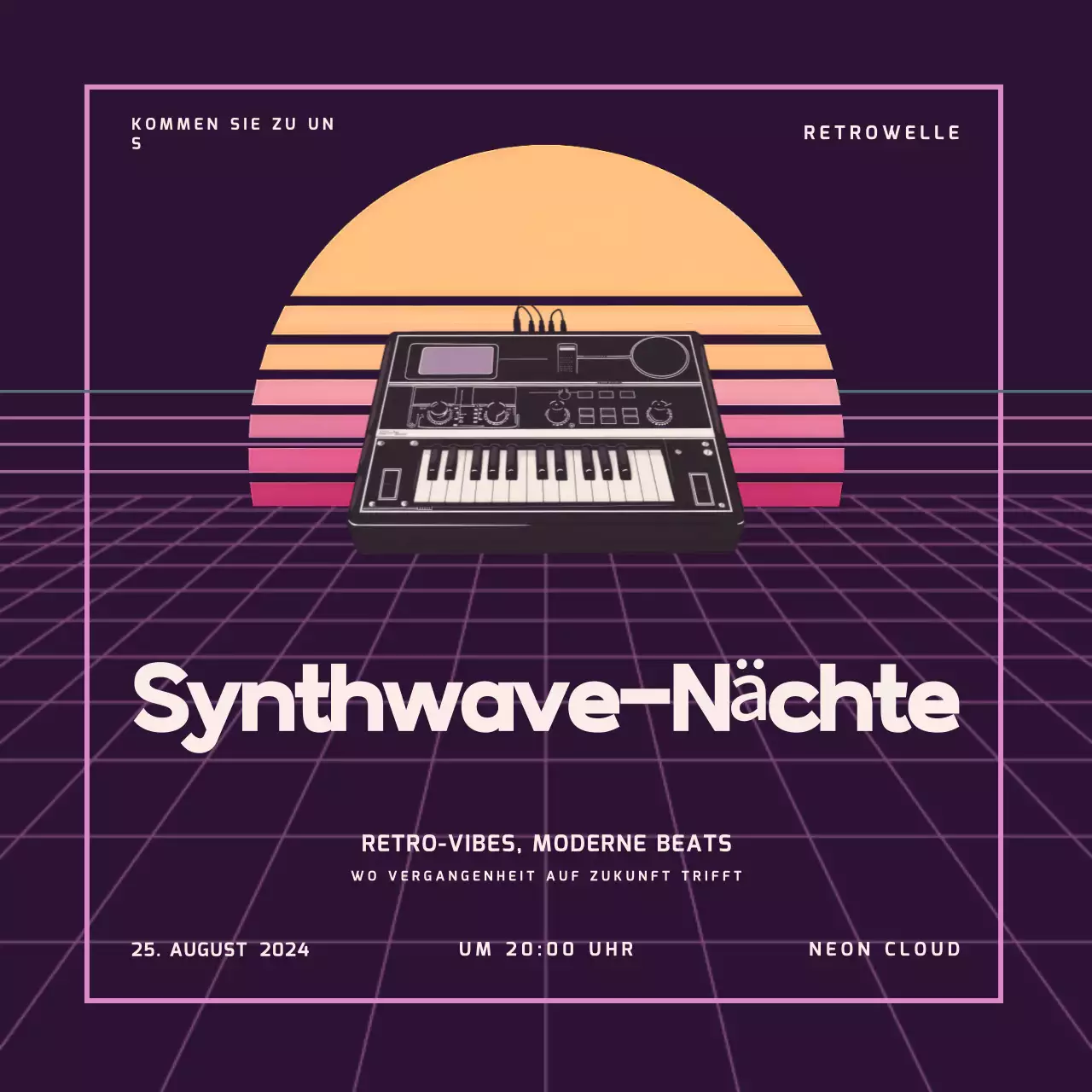 Lila Retro Night Music Event Promotion