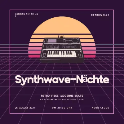 Lila Retro Night Music Event Promotion