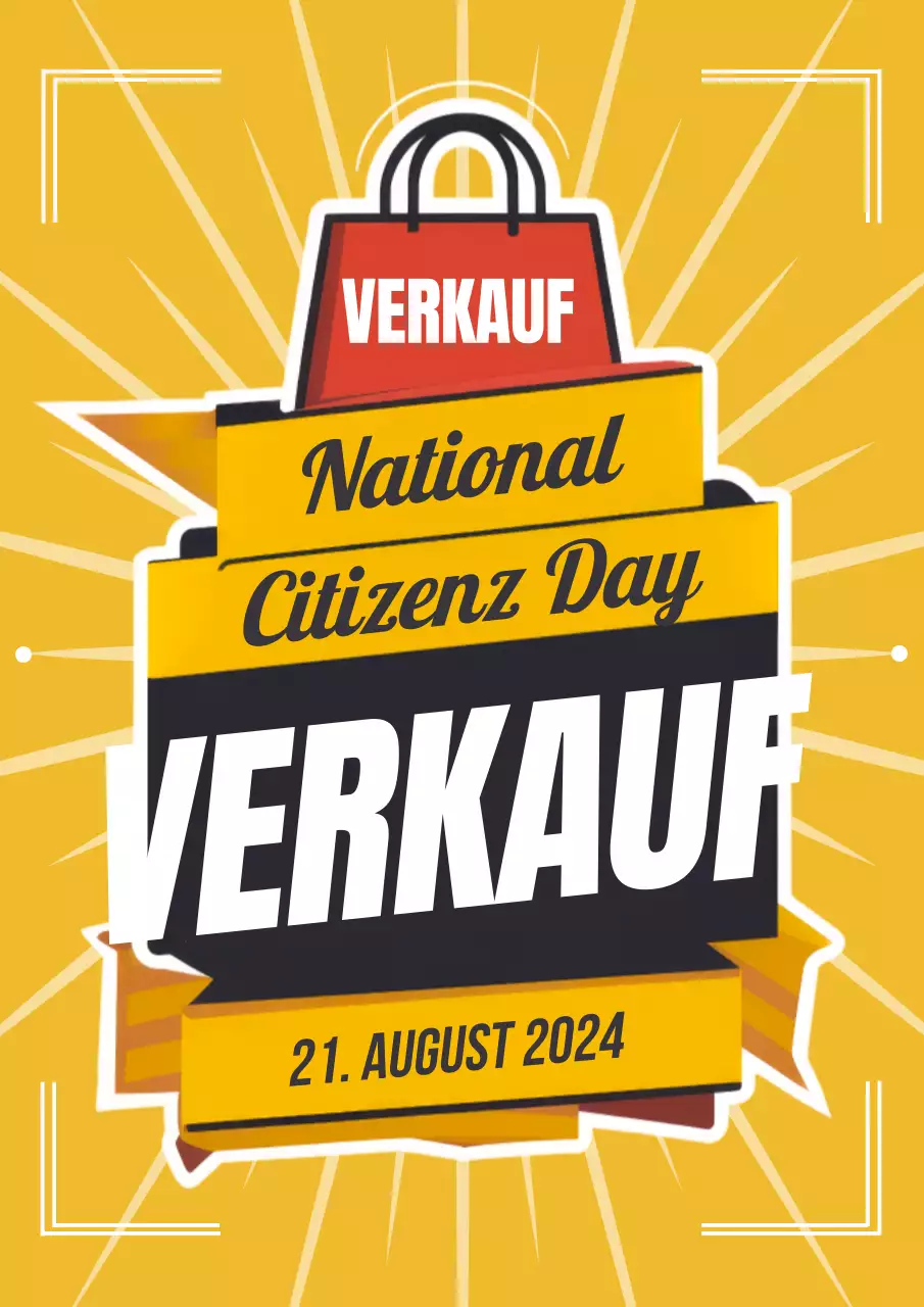 Gelb-roter Seniorentag Verkaufsaktion