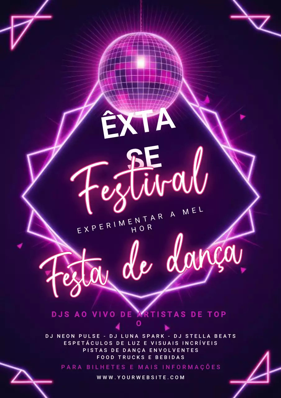 Promoção de evento de festa de dança cara roxa