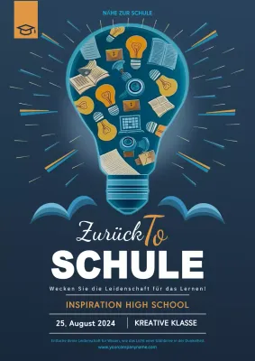 Blaues Poster Zurück zur Schule Poster