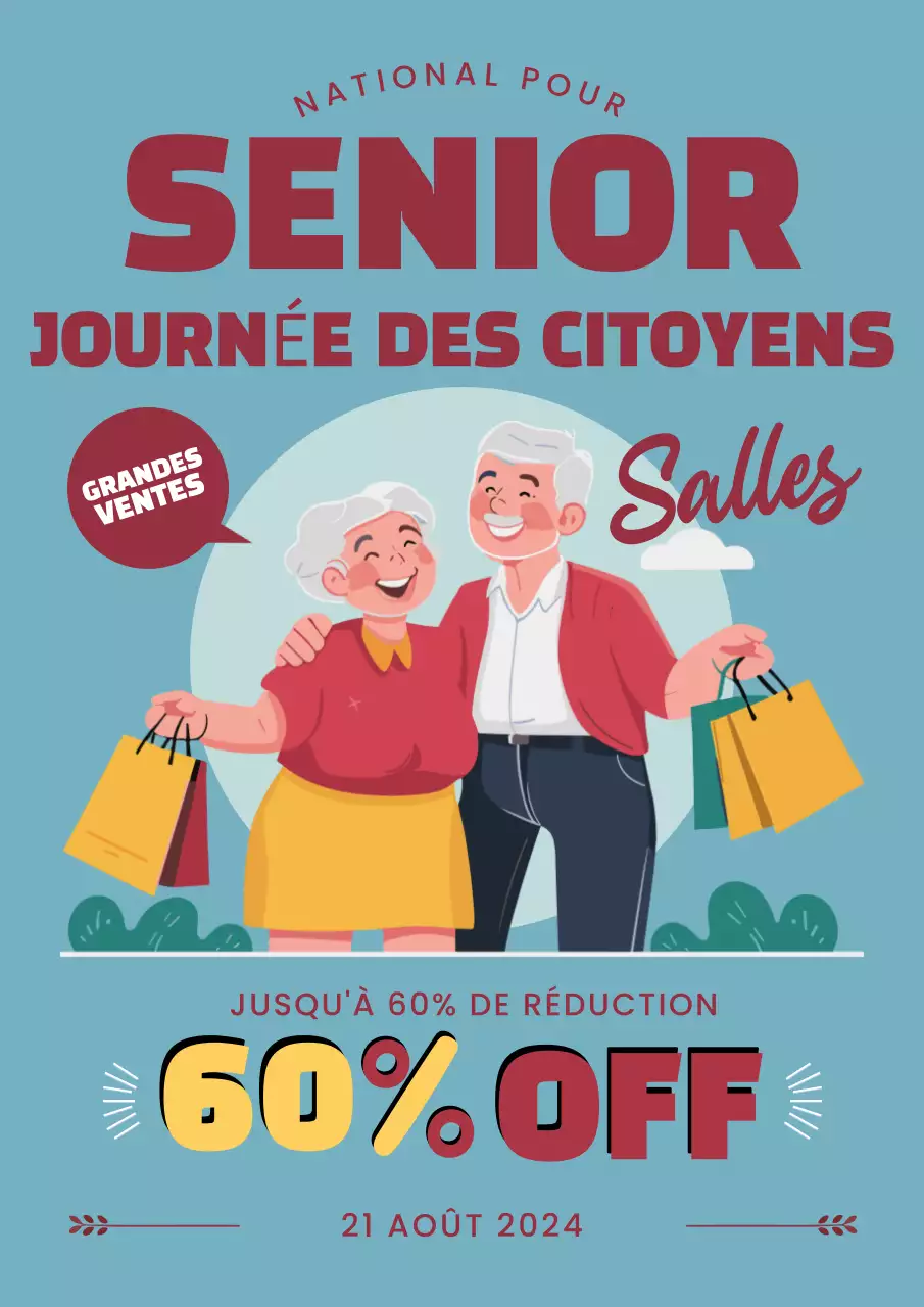 Flyer de la journée des citoyens bleu ciel uni