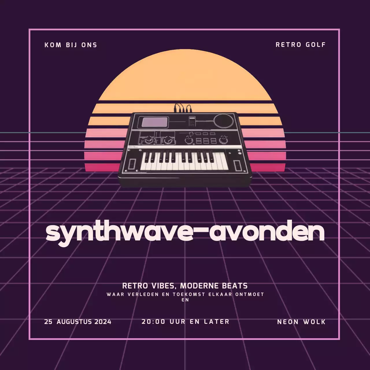 Purple Retro Night Promotie muziekevenement