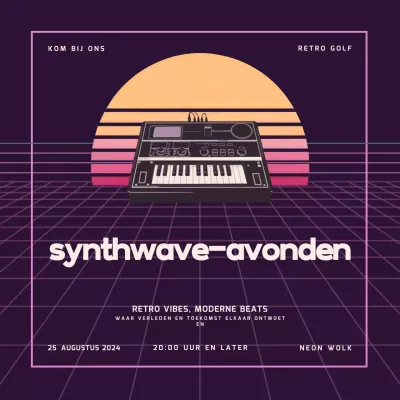 Purple Retro Night Promotie muziekevenement