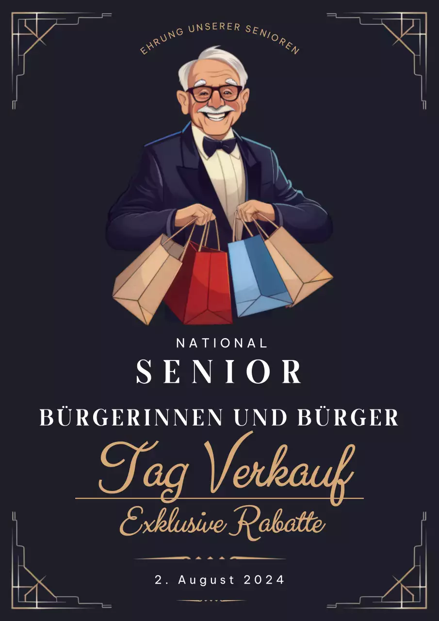 Navy Luxury National Senior Citizens Day Verkaufsflyer