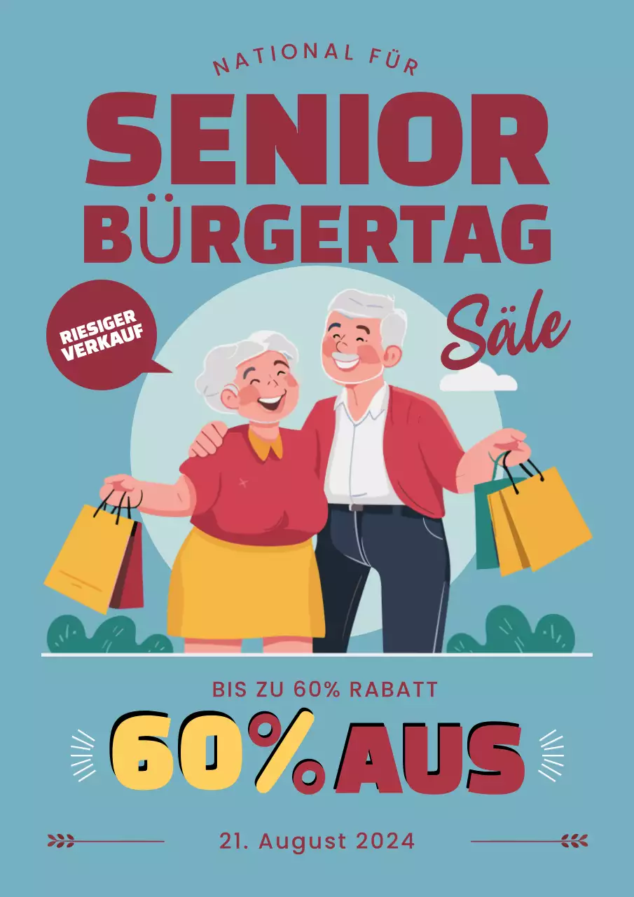 Himmelblau Einfarbig Bürger Tag Verkauf Flyer