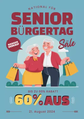 Himmelblau Einfarbig Bürger Tag Verkauf Flyer