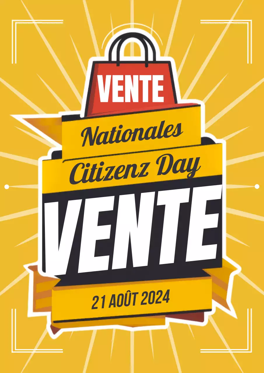 Promotion de la journée des seniors jaune et rouge