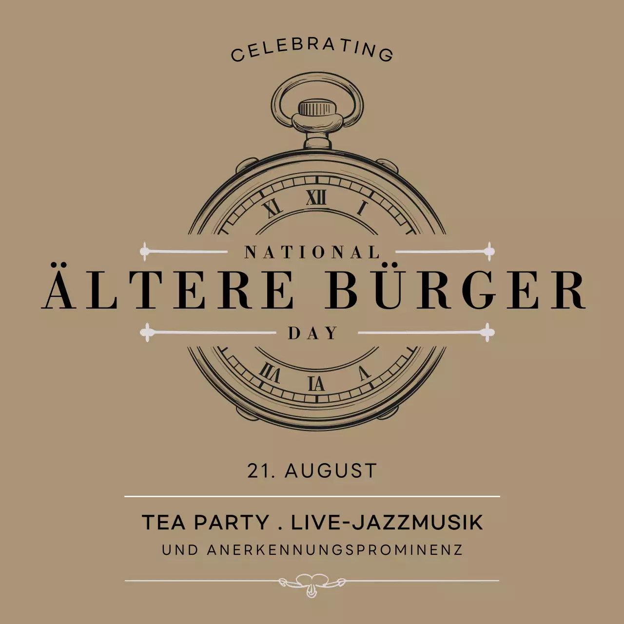 Khaki Minimal Nationaler Seniorentag Veranstaltungswerbung