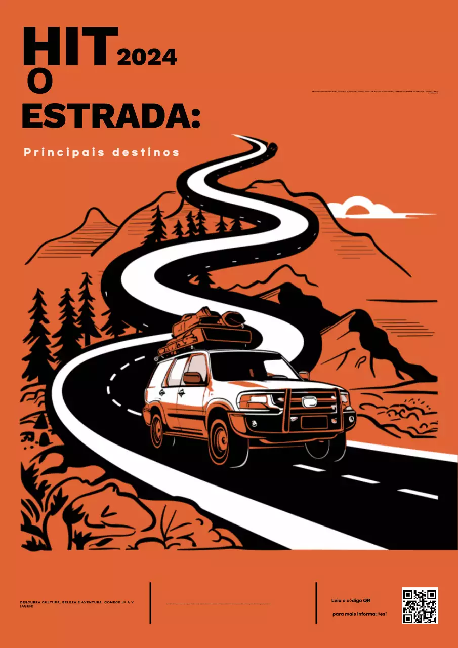 Promoção de Destinos de Viagem Retro Laranja e Preto