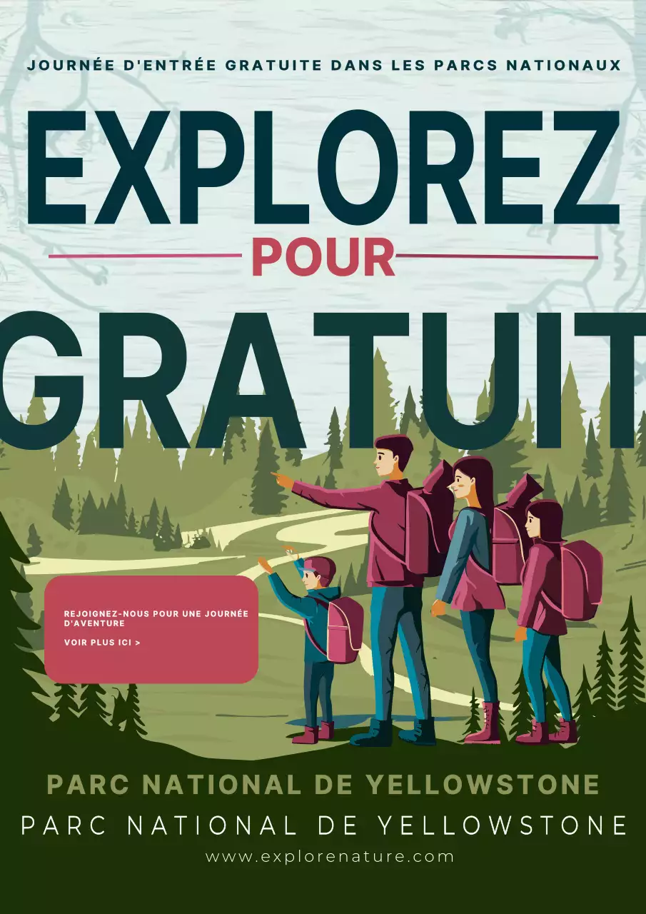 promotion d'entrée de parc national vintage vert et marron