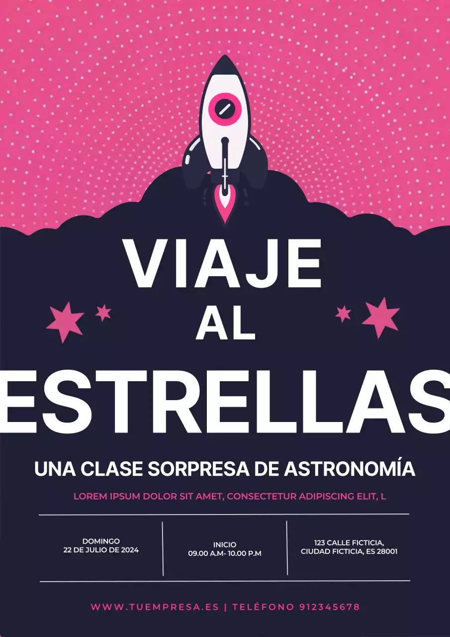Promoción de la clase de astronomía moderna en negro y rosa