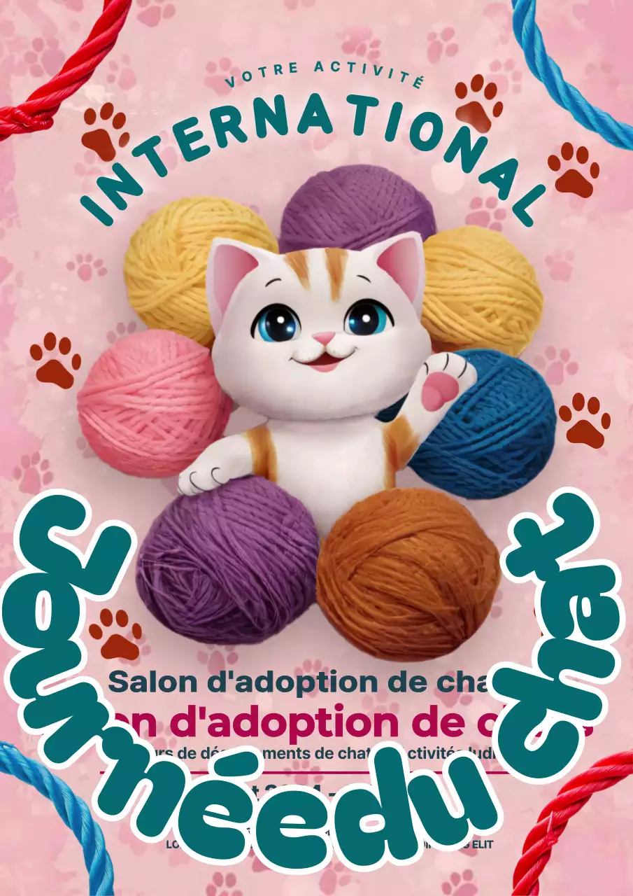 Promotion d'un jour pour un chat moderne rose et vert