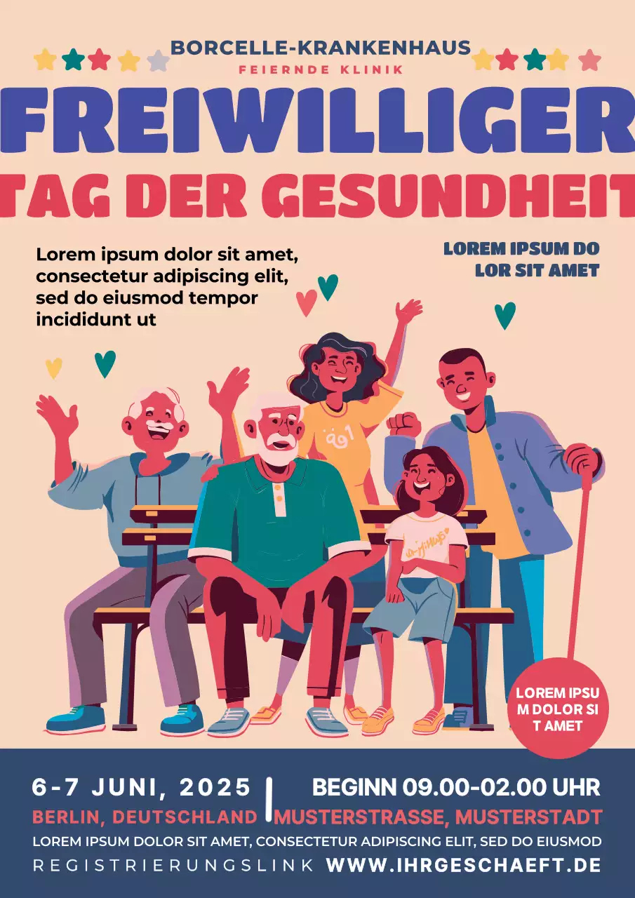 beige und blau moderne freiwillige Tagesaktion