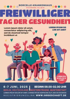 beige und blau moderne freiwillige Tagesaktion