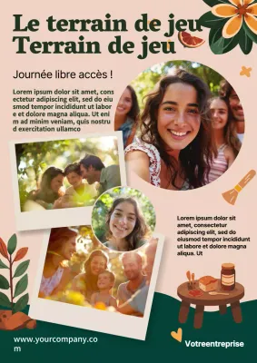 Promotion d'une aire de jeux moderne beige et verte