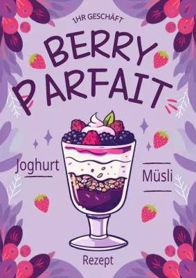 rosa und lila tropische Beerenparfait-Aktion
