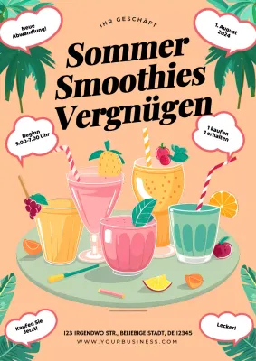 pinke und grüne moderne Sommer-Smoothies Getränkewerbung