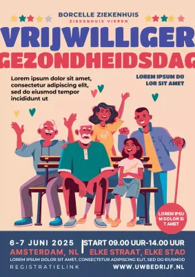 beige en blauw moderne vrijwilligersdag promotie