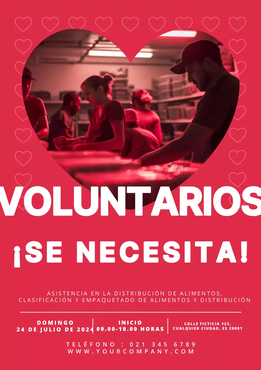 rojo y blanco moderno se necesita voluntario promoción
