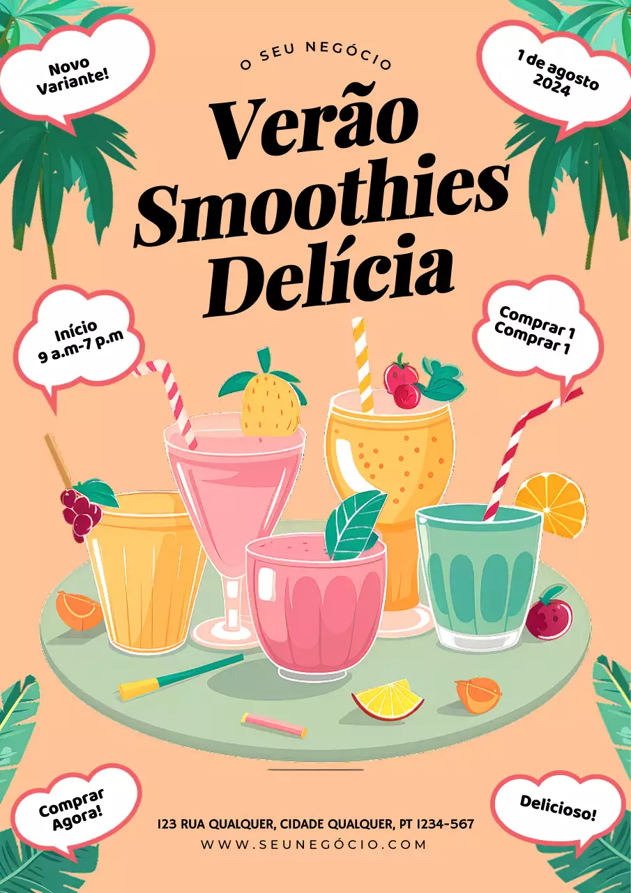 cor-de-rosa e verde verão moderno smoothies bebida promoção