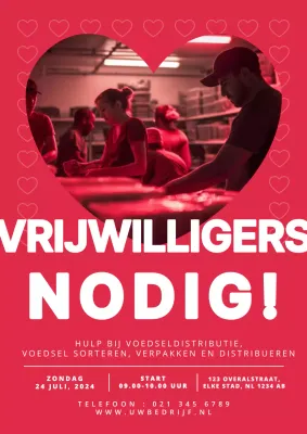 rood-wit modern vrijwilliger gezocht promotie