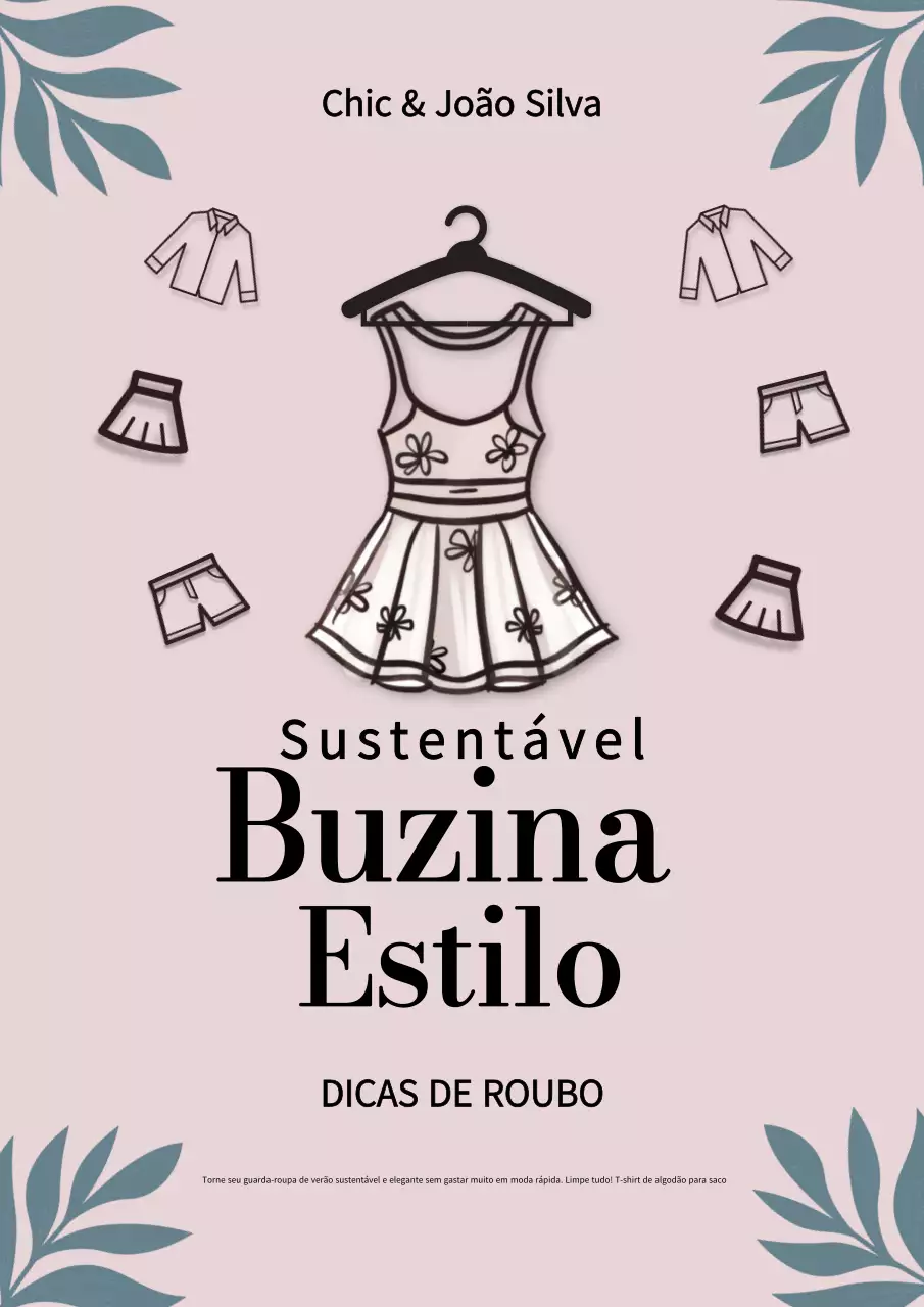 Cartaz de loja de artigos em segunda mão bege e cor-de-rosa