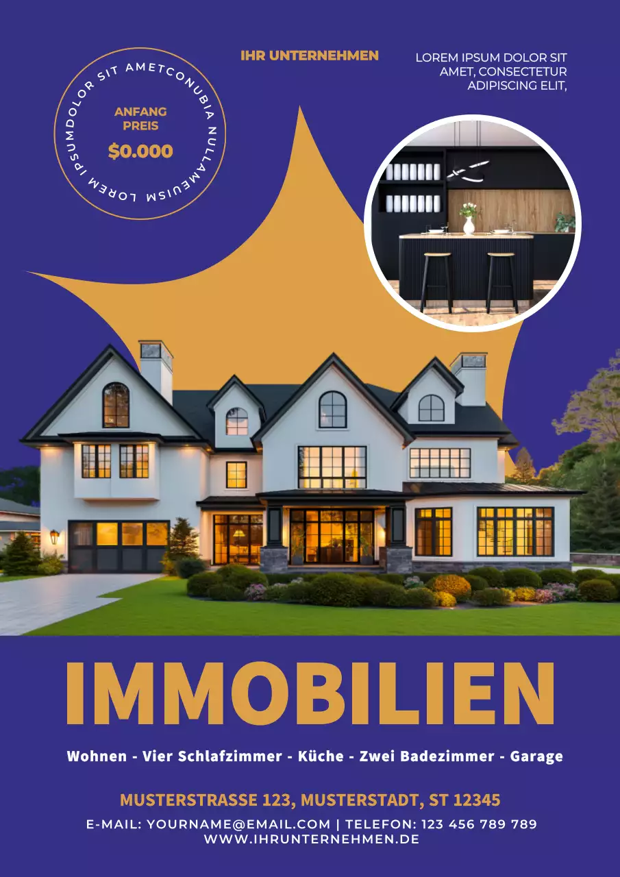 lila und gelb moderne Immobilienförderung