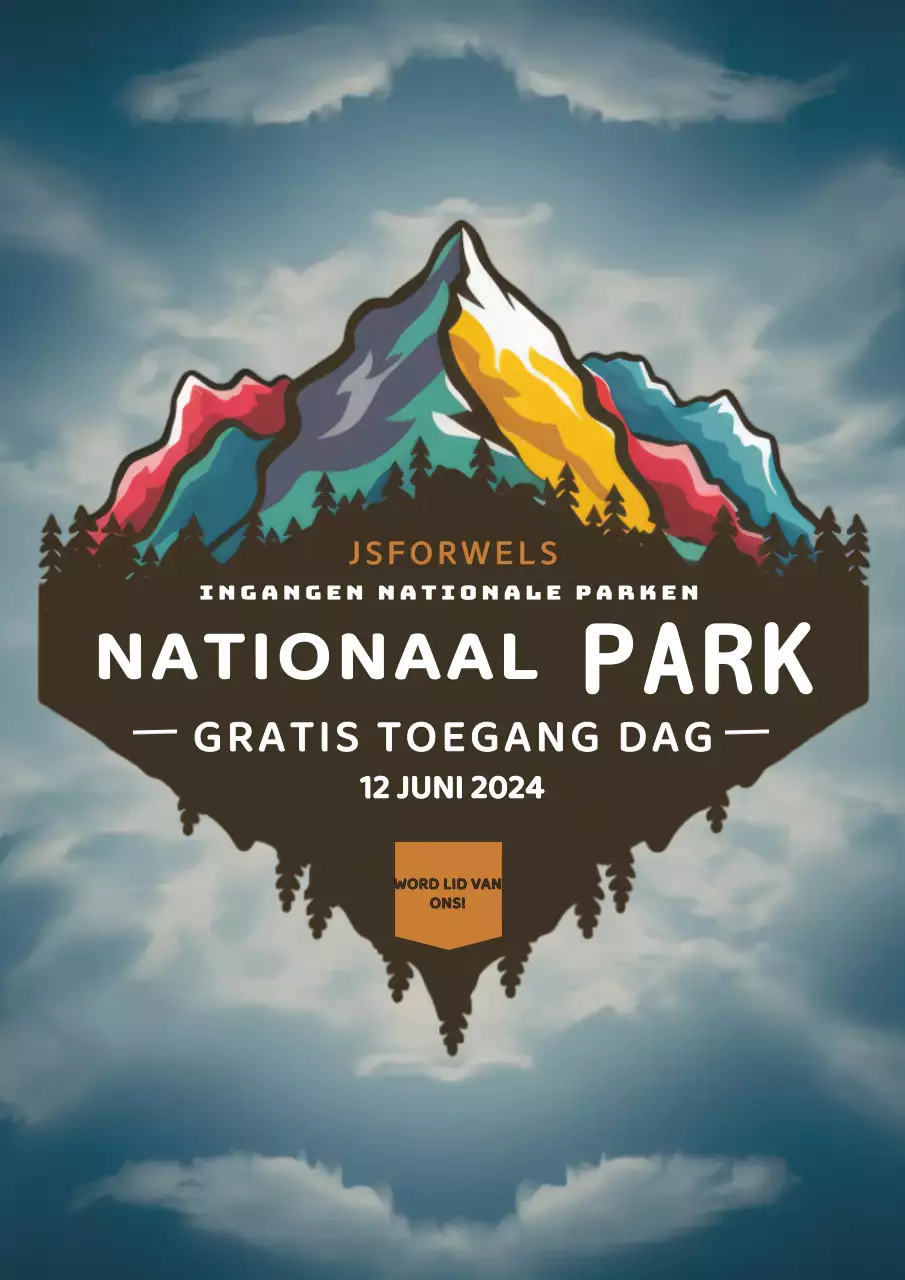 marine en bruin retro uitnodiging voor nationaal park