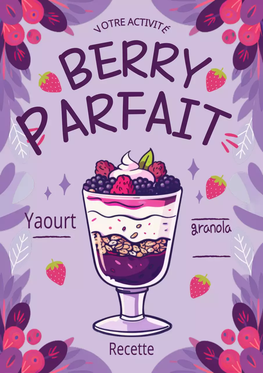 promotion parfait aux baies tropicales roses et violettes