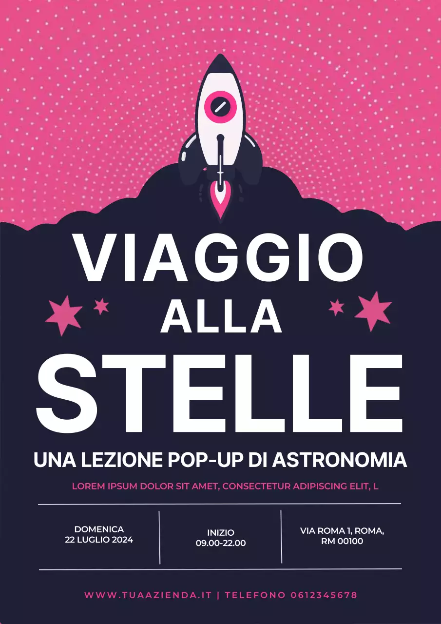 Promozione della classe di astronomia moderna in nero e rosa