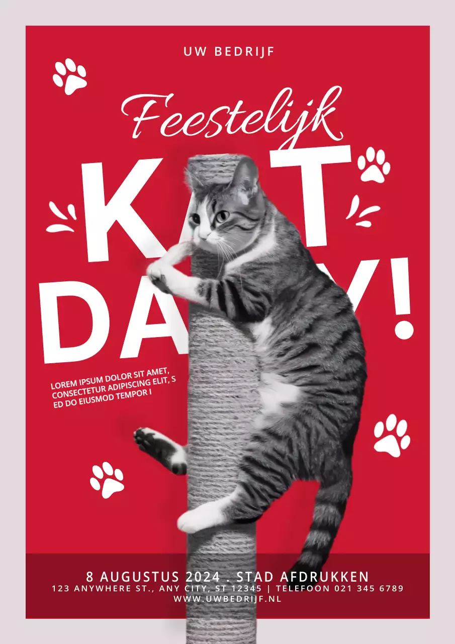 rood en wit moderne kat dag promotie