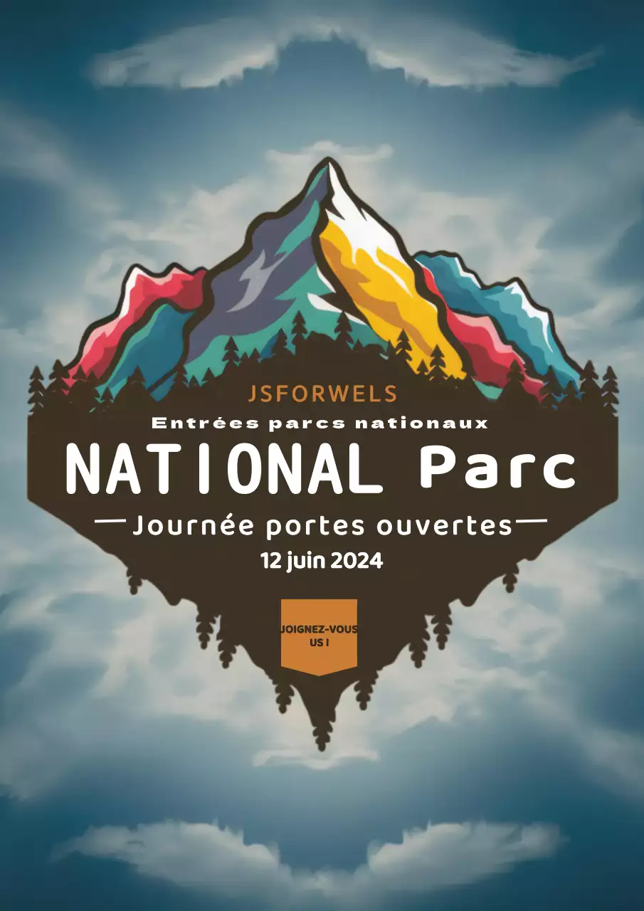 invitation parc national rétro marine et marron