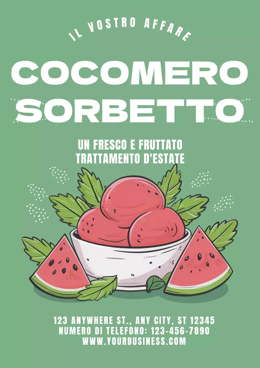 promozione sorbetto all'anguria vintage verde e rosso