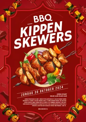 rood en wit moderne BBQ kip Promotie