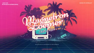 Roze en Rood Retro Muziek Youtube Kanaal Advertentie