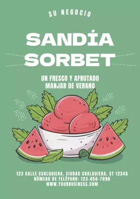 sorbete de sandía vintage verde y rojo promoción