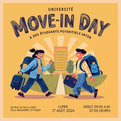 jaune et orange simple move in day promotion campus