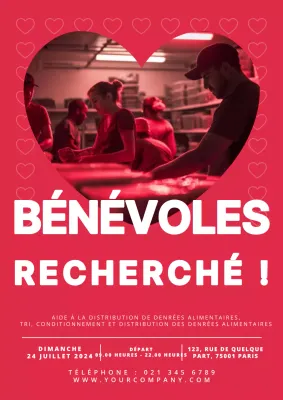 rouge et blanc promotion moderne bénévoles recherchés