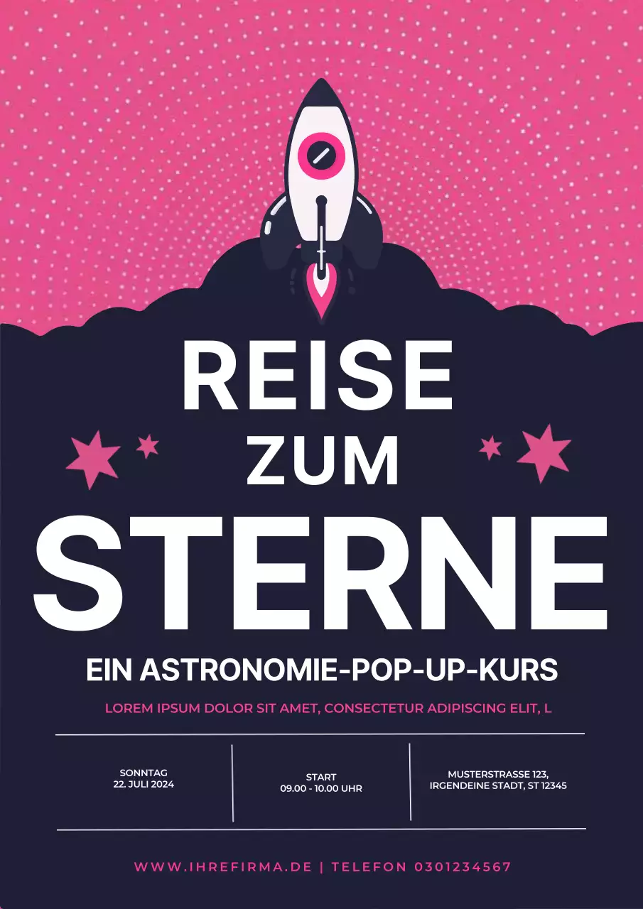Schwarz und rosa moderne Astronomie Klasse Förderung